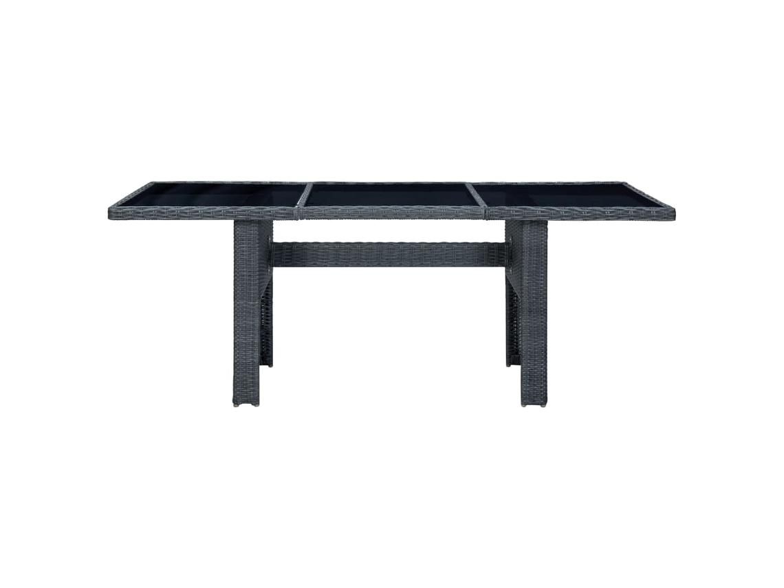 Mesa De Jardim Vime Pe E Vidro Temperado 200x100x74 Cm