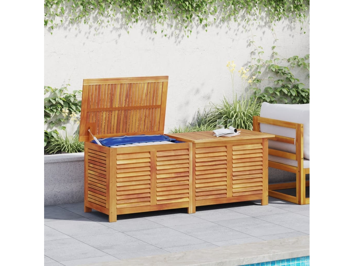 Caixa Arrumação Jardim com Veneziana 150X50X56 Cm Acácia Maciça PANGSHIYUAN