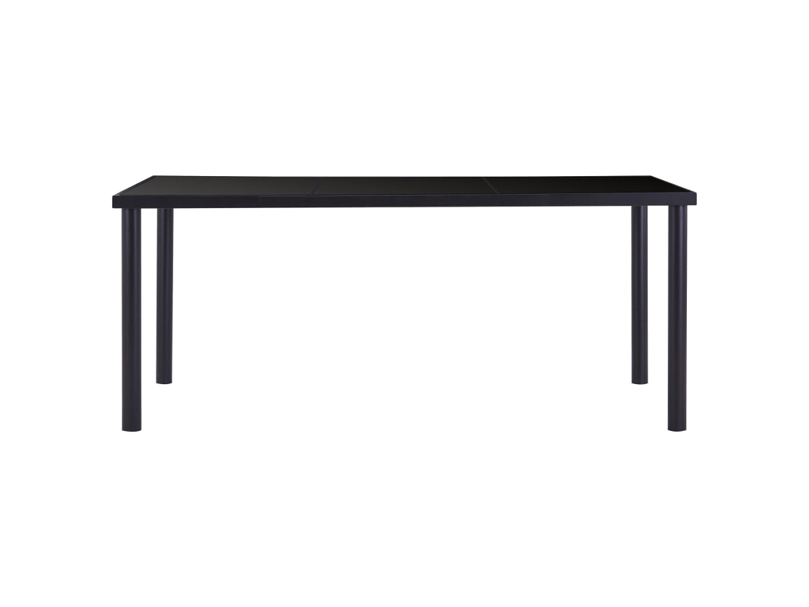 Mesa de jantar VIDAXL Preto Vidro (180x90x75 cm)