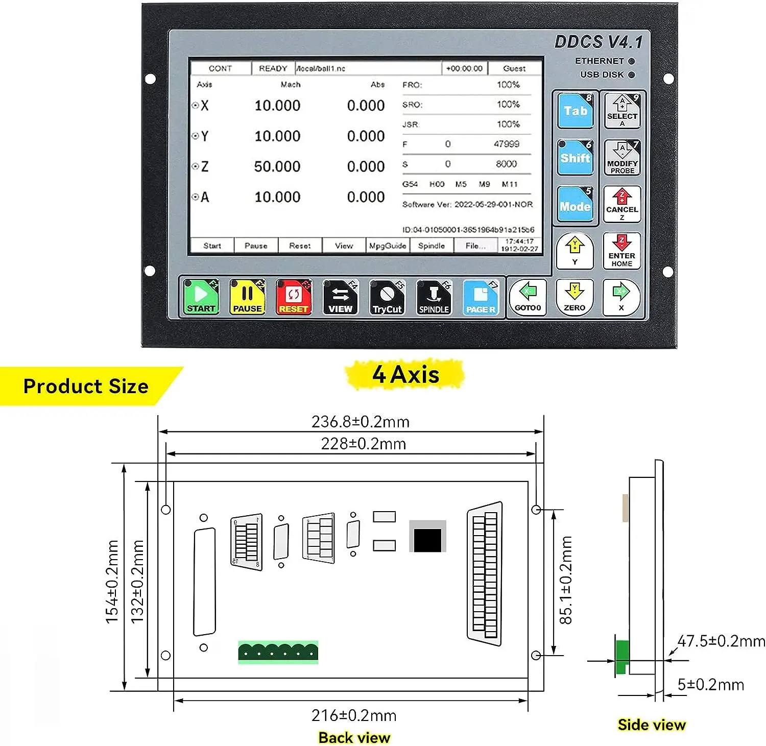 Controlador De Movimento Cnc, Controle De 4 Eixos, Saída De Pulso De 500khz, V4.1, 3 Eixos