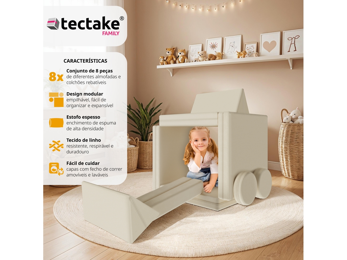 Sofá de Jogos Lilly 8 Peças com Função de Cama TECTAKE