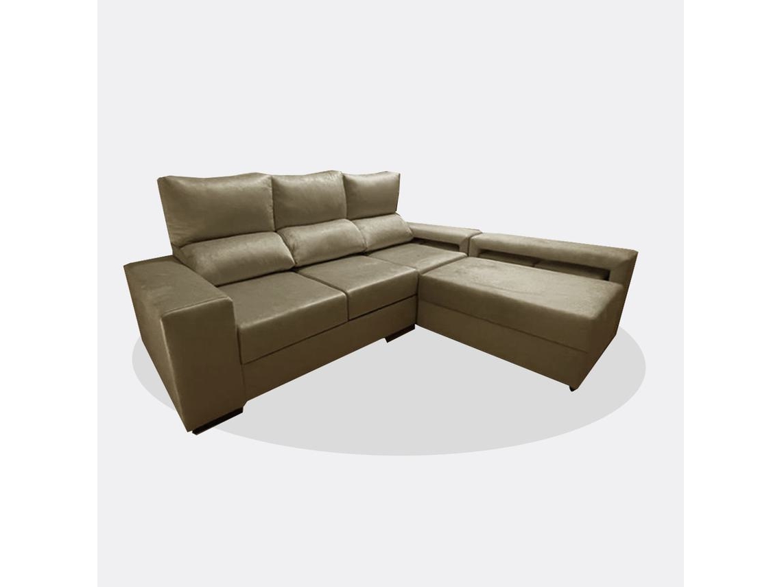 Sofá Chaise Longue Java - Chaise Amovível - Bege (240x170 cm)