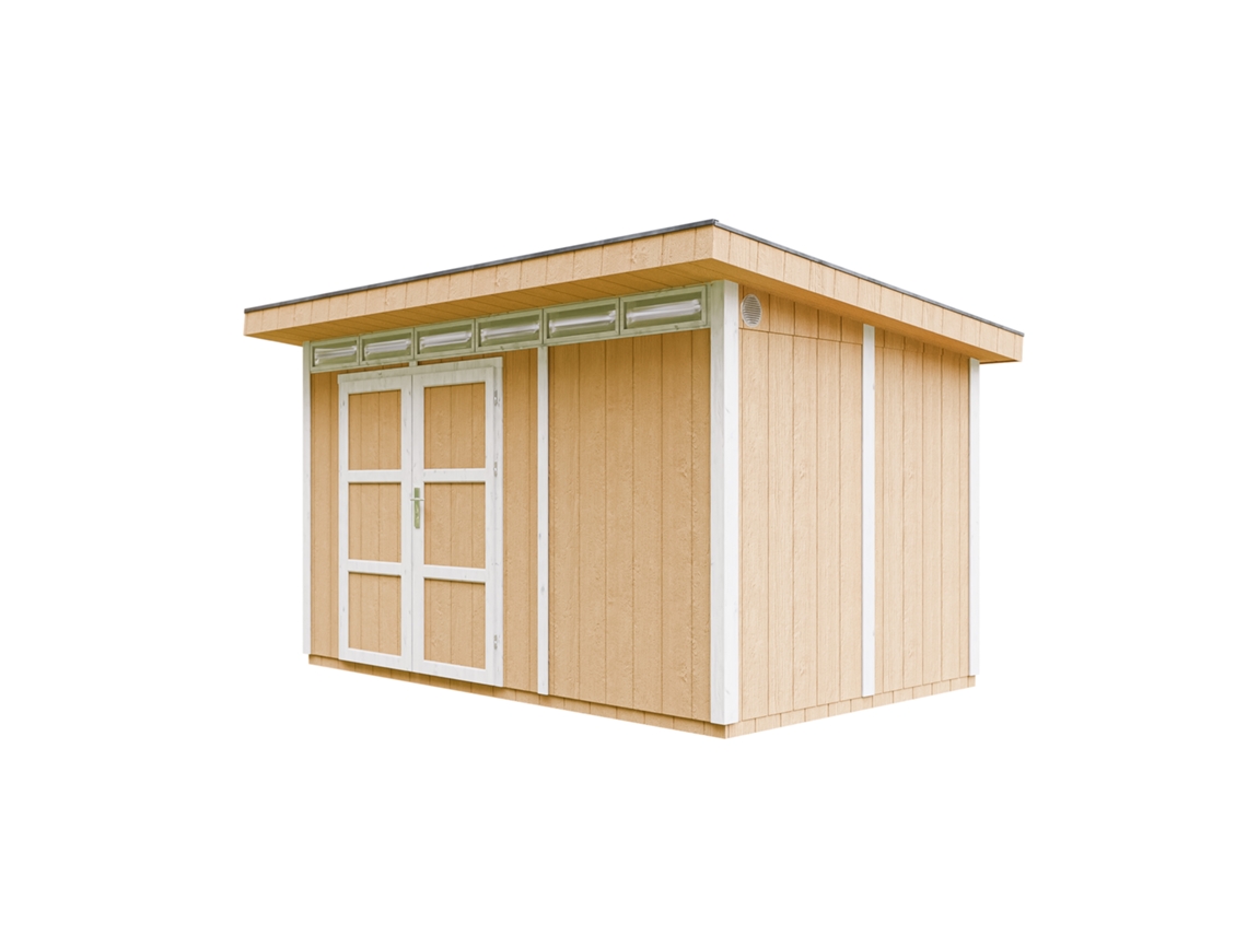 Abrigo de Madeira TIMBELA Em Painel Lp Smartside 8,7 m² com Piso e Ladrilhos Betuminosos L279xh412xh237 cm M904A Harvest Honey