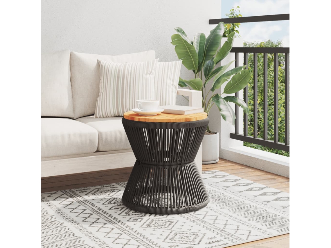 Mesa De Centro 45x44x1 Cm Madeira Acácia Maciça Estilo Moderno