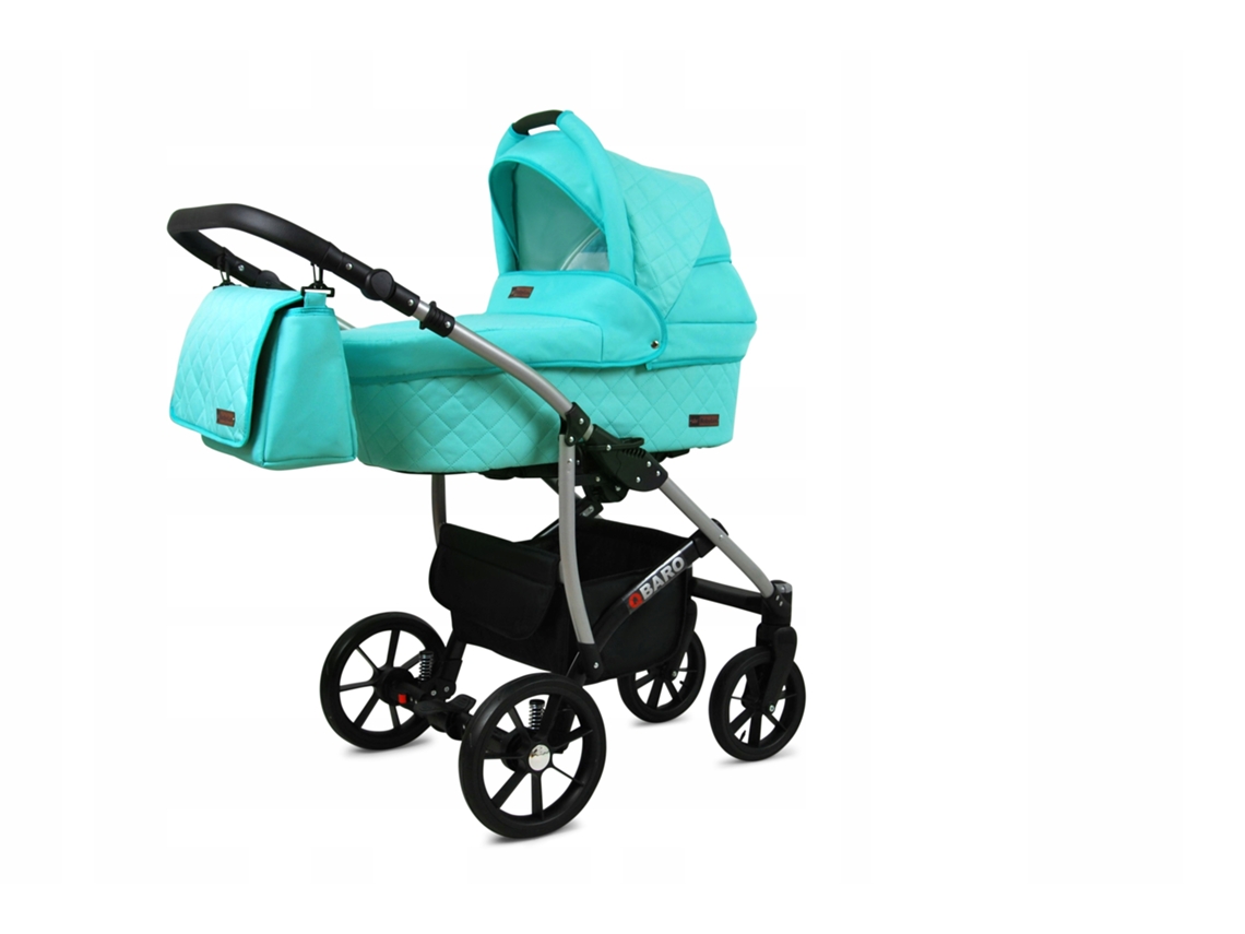 Carrinho de Bebé Multifuncional BABYLUX QBARO 4 Em 1 -Mint - Ajustável e dobrável Construção leve em alumínio - Acessórios