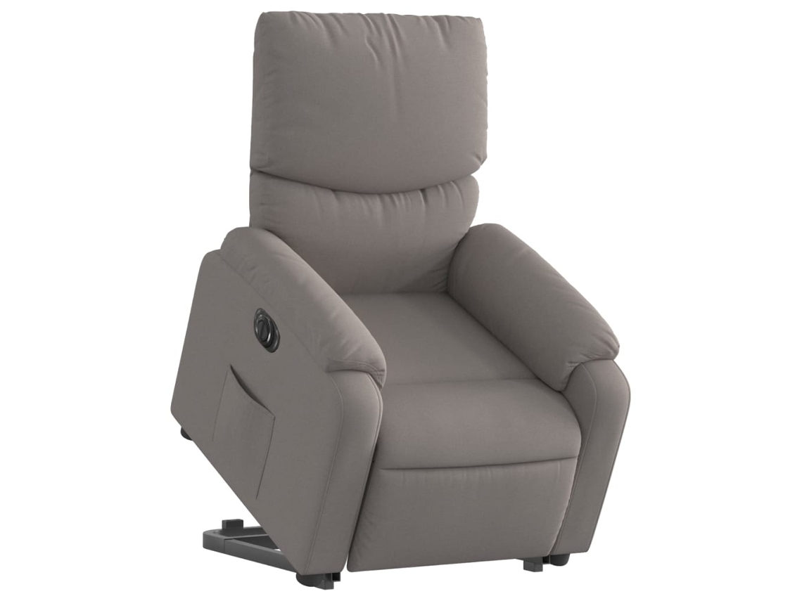 Poltrona reclinável elevatória elétrica cinza-acastanhado