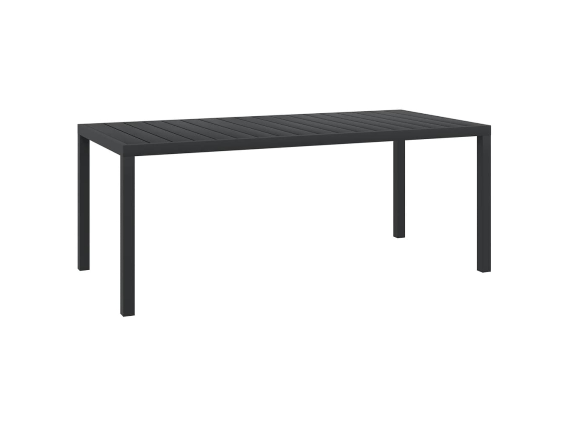 Mesa De Jardim | Mesa De Exterior Em Alumínio E Wpc 185x90x74 Cm Preto Lovely Home