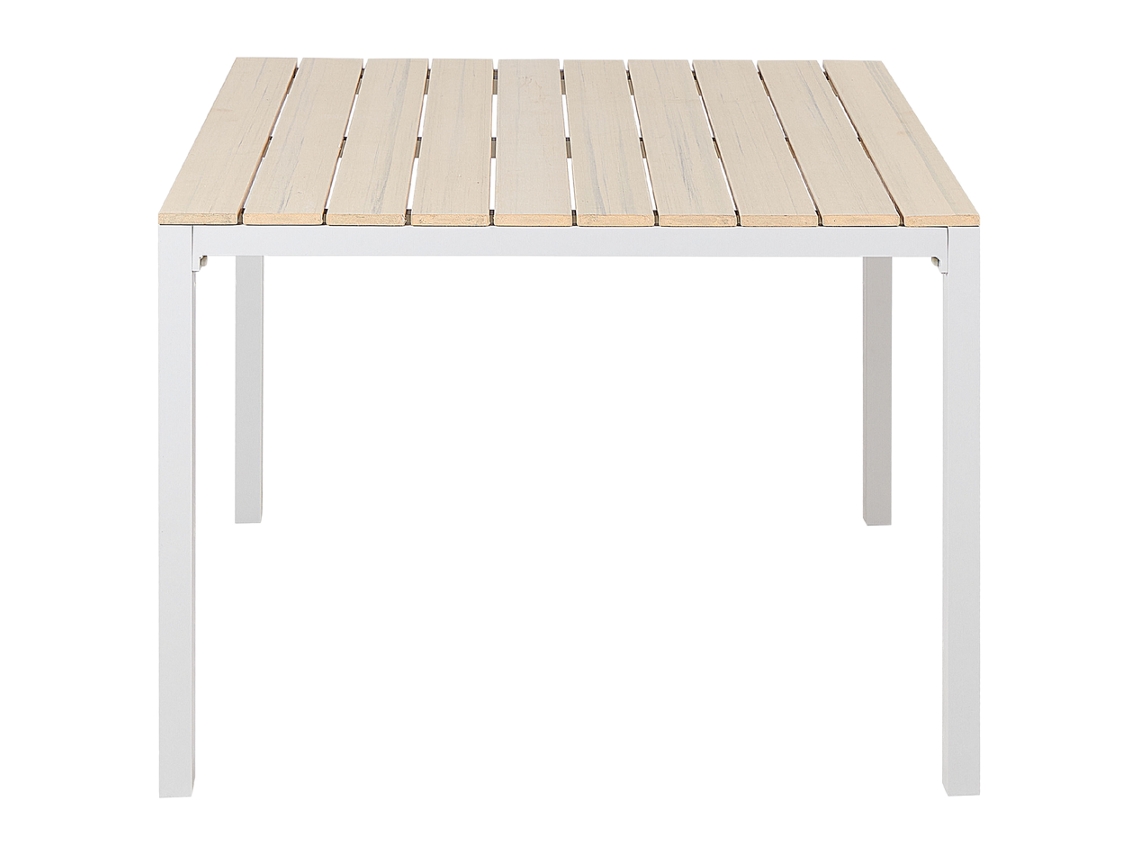Mesa de jardim BELIANI Prato de Madeira plástica Creme 95x95x74
