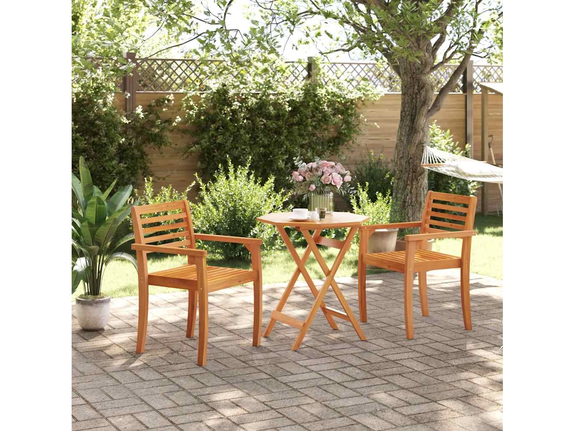 Mesa De Jardim Dobrável 70x75 Cm Madeira De Acácia Maciça Vidaxl