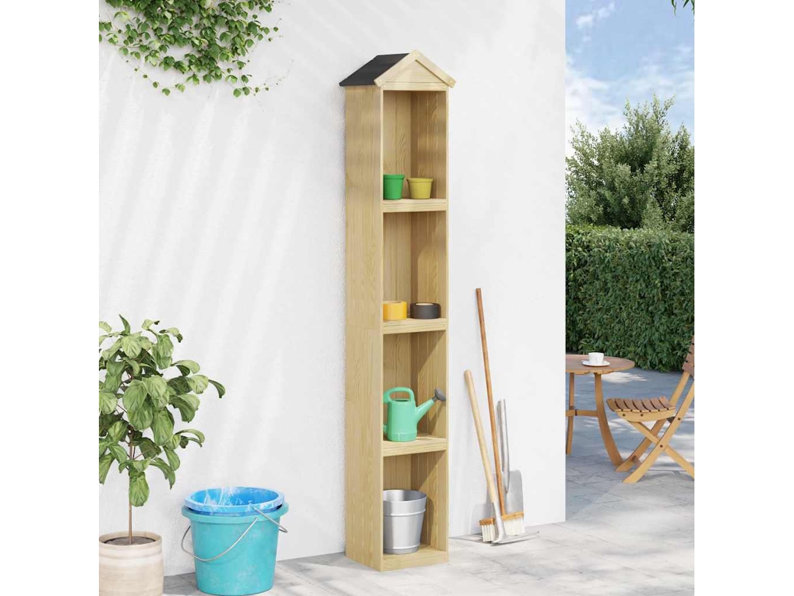 Abrigo de Madeira VIDAXL Para Ferramentas Marrom de Pinho (40x33x222 cm)