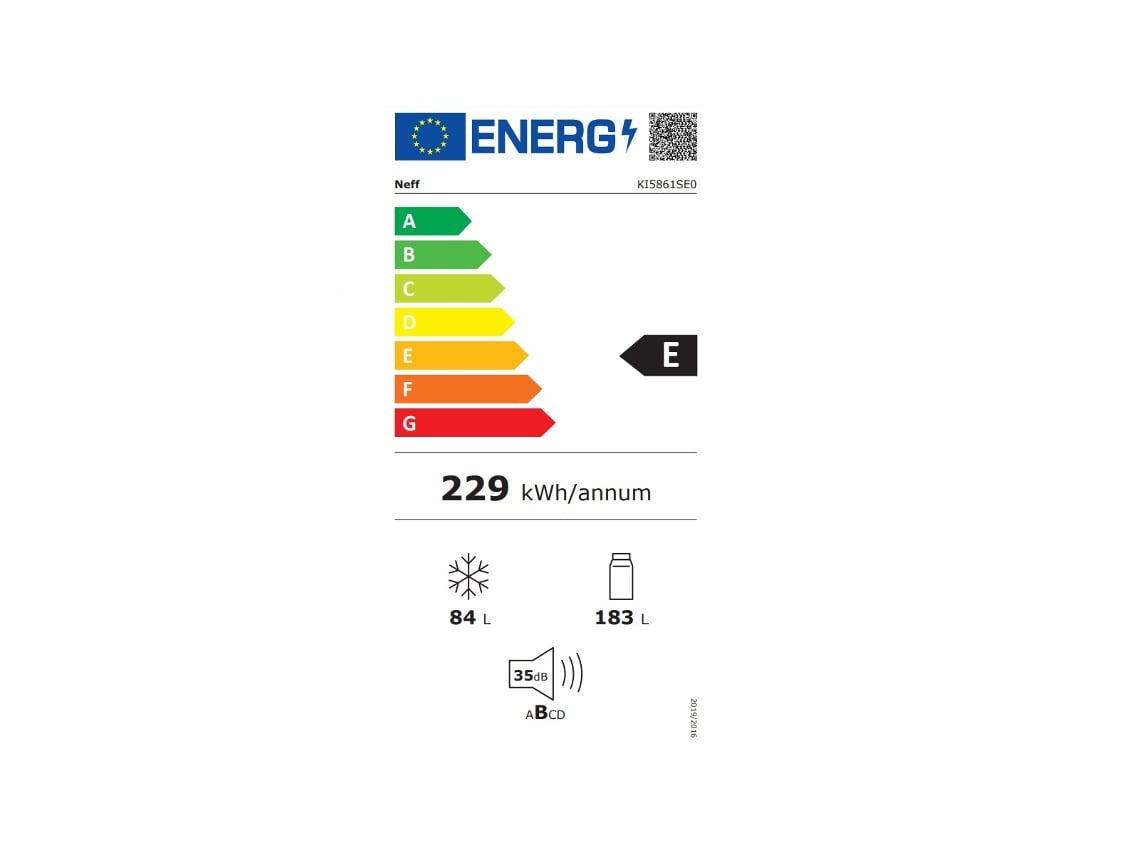 Frigorífico Combinado Deslizante Integrado 267L Branco Ki5861Se0 NEFF