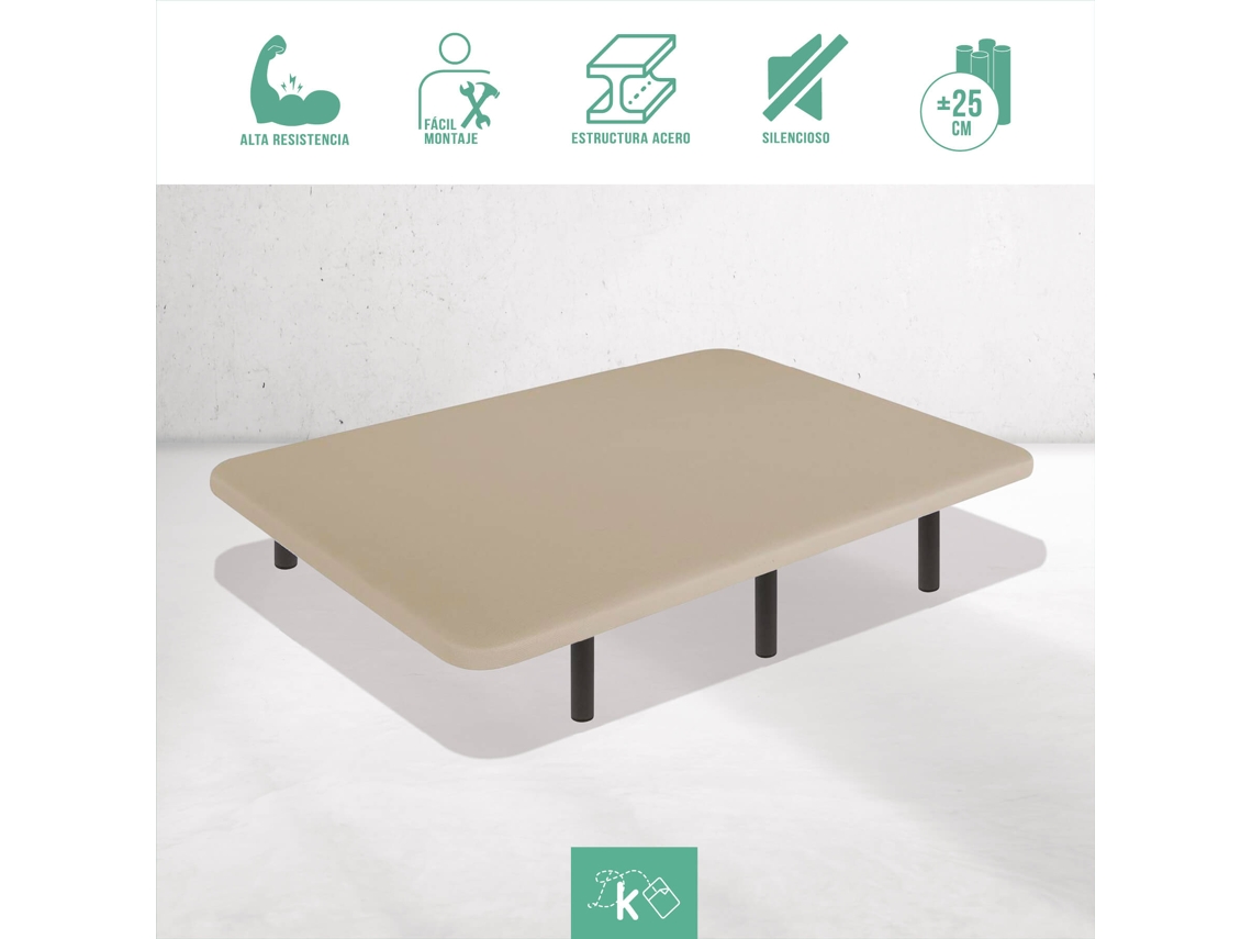 Base Estofada 105 X 190 Cm Tecido 3D Bege Estrutura 40X30Mm Sem Pés DREAMING KAMAHAUS