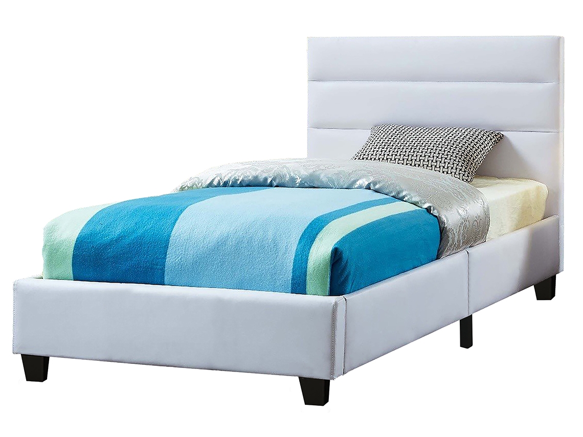 Cama Starlight CSD Madeira Pele Sintética Branco (190x90cm)