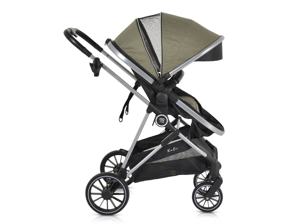 Carrinho de Bebê Trio Conversível Kali Até 22 kg com Cadeirinha Multi I-Size 40-87 Cm Da MONI Verde Oliva