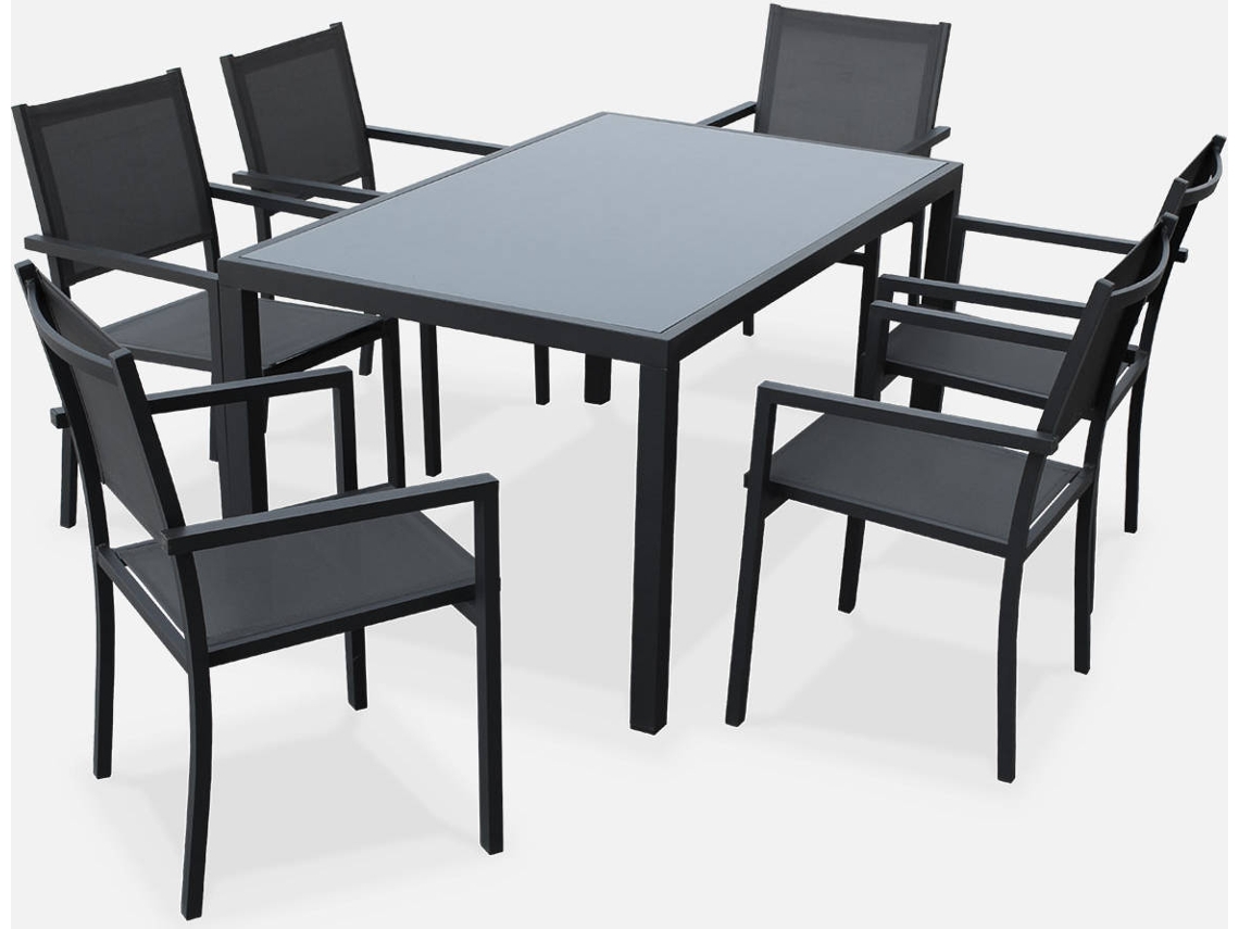 Mesa de Jardim SWEEEK Capua (Alumínio - 6 Lugares - Antracite - 150Cm)