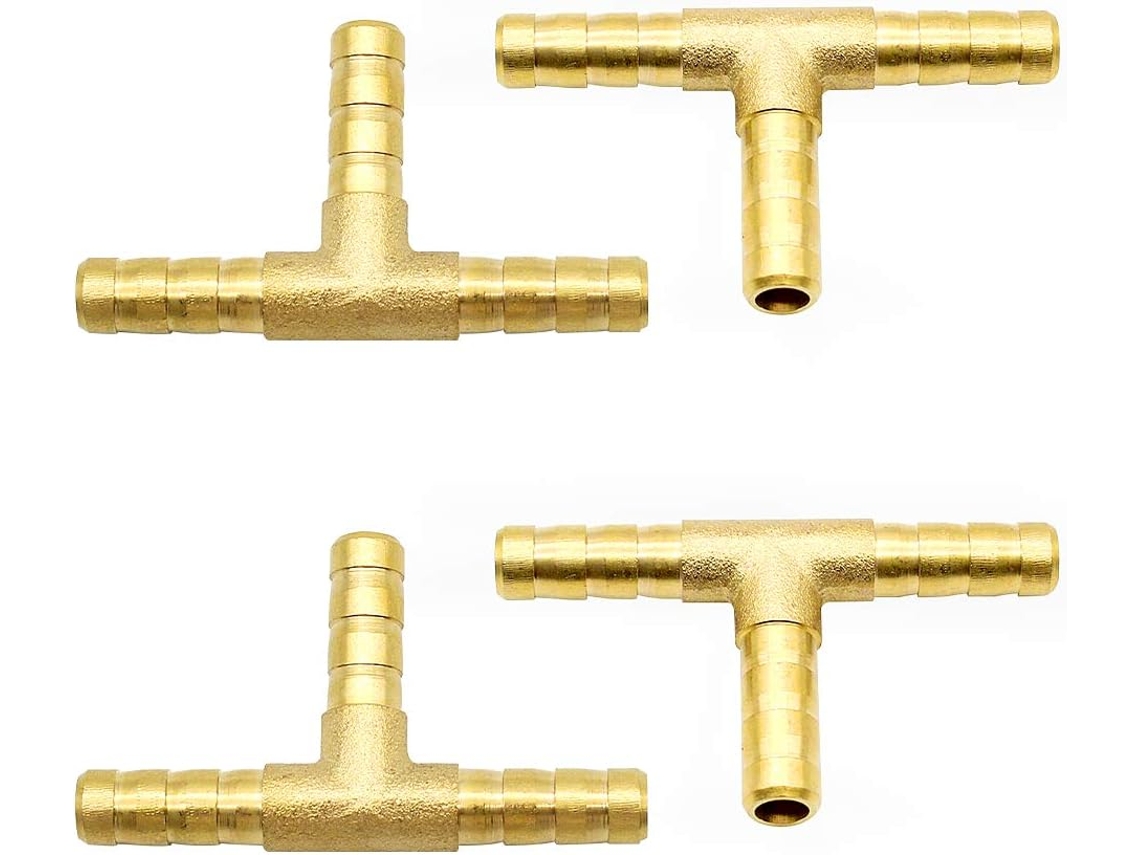 Conector em T de Bronze para Tubo de Pe de 8Mm Conjunto de 4 Peças