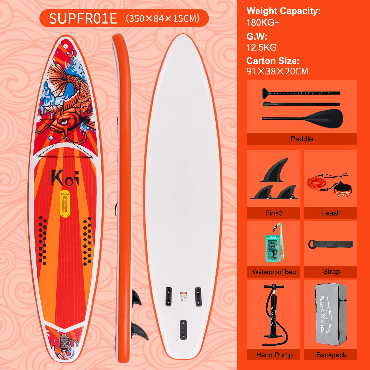 Prancha De Stand Up Paddle Inflável, Alta Durabilidade, Conjunto Completo De Acessórios, Supfr01e Oem