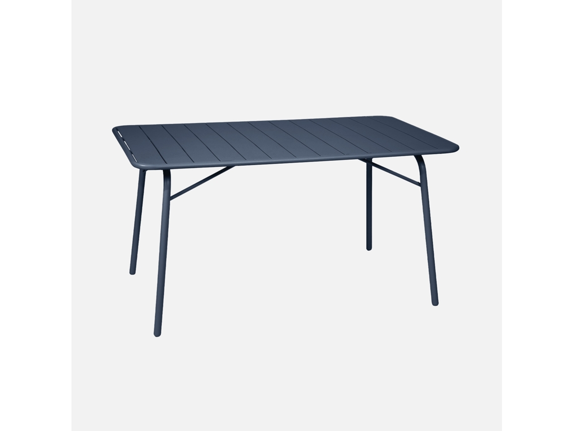 Mesa De Jardim Dobrável De Metal 2 Poltronas 4 Cadeiras, Bleu Marine Sweeek