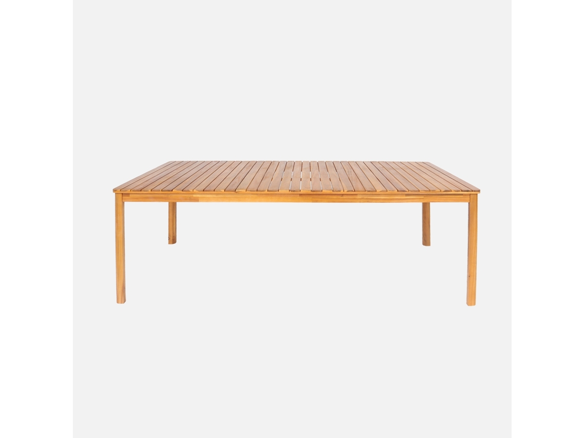Mesa De Jardim Em Acácia Com Cantos Arredondados, 8 Lugares, Natural Sweeek