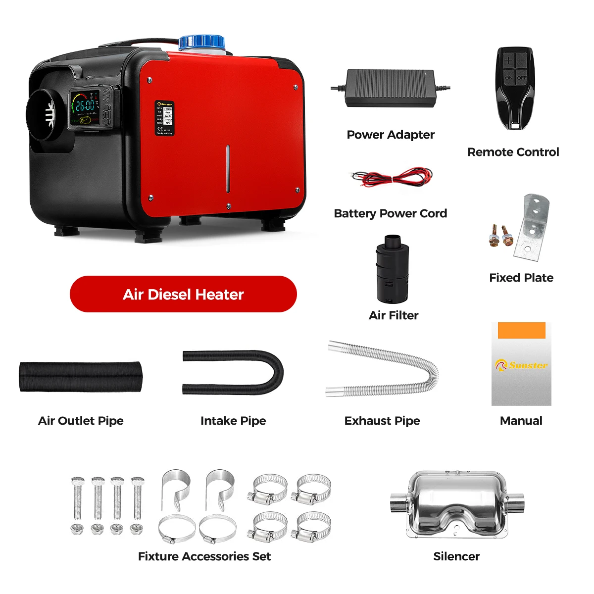 Aquecedor De Ar Diesel Portã¡til, Controle Bluetooth, Baixo Consumo De Combustã­vel,12v,24v,220v Oem