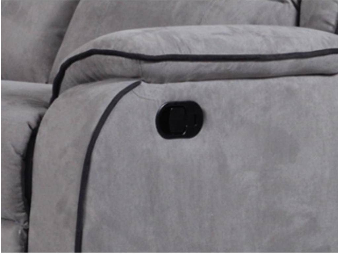 Cadeirão Relax Hernani VENTE-UNIQUE (Cinzento - Tecido e Veludo - 100x96x99 cm)