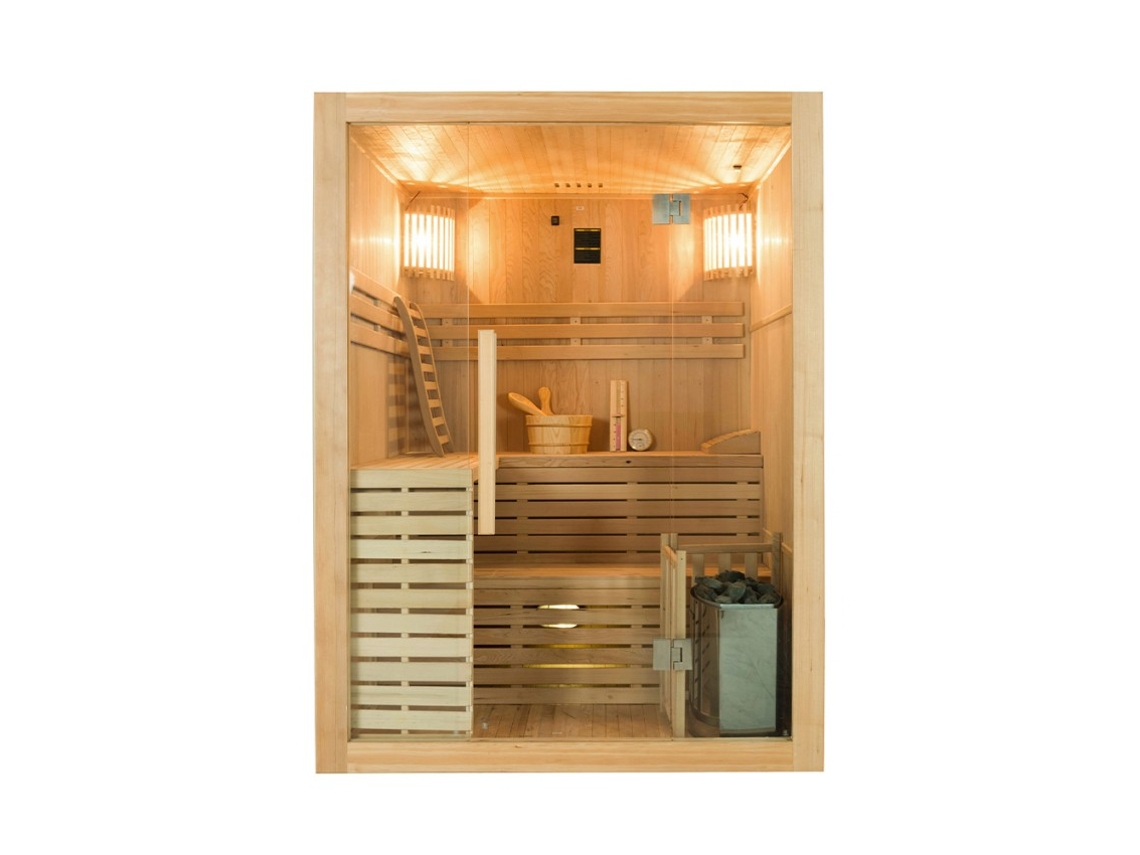 Sauna tradicional finlandesa 4 lugares em madeira de fogão caseiro 4,5 kW Sense 4