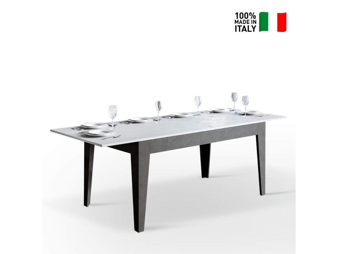 Mesa de jantar extensível 90x160-220cm branco cinza Cico Mix AB