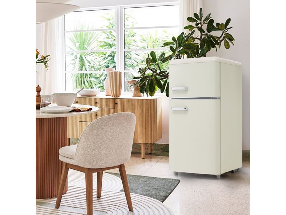 Geladeira Estilo Retrô Com Portas Superior E Inferior, Capacidade Total De 72 Litros.