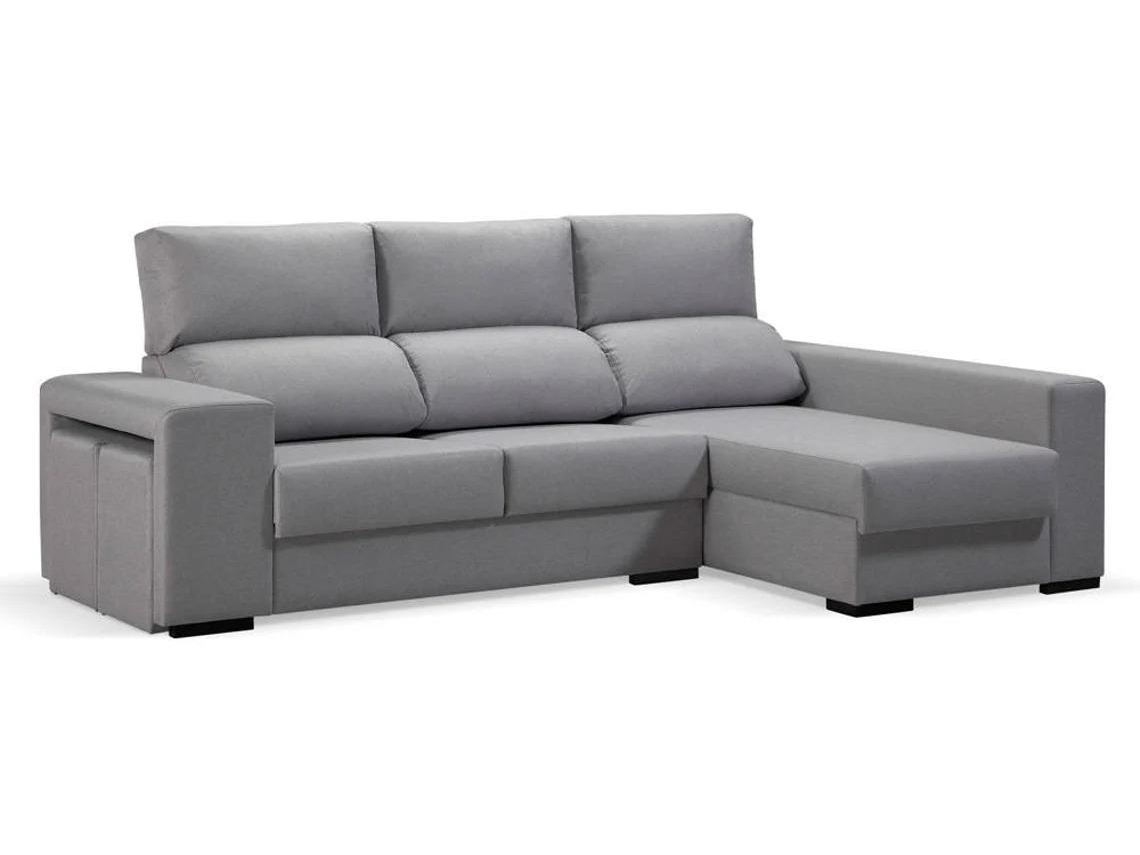 Sofá Chaise Longue LUSO - Direito - Cinza (230X160 cm)