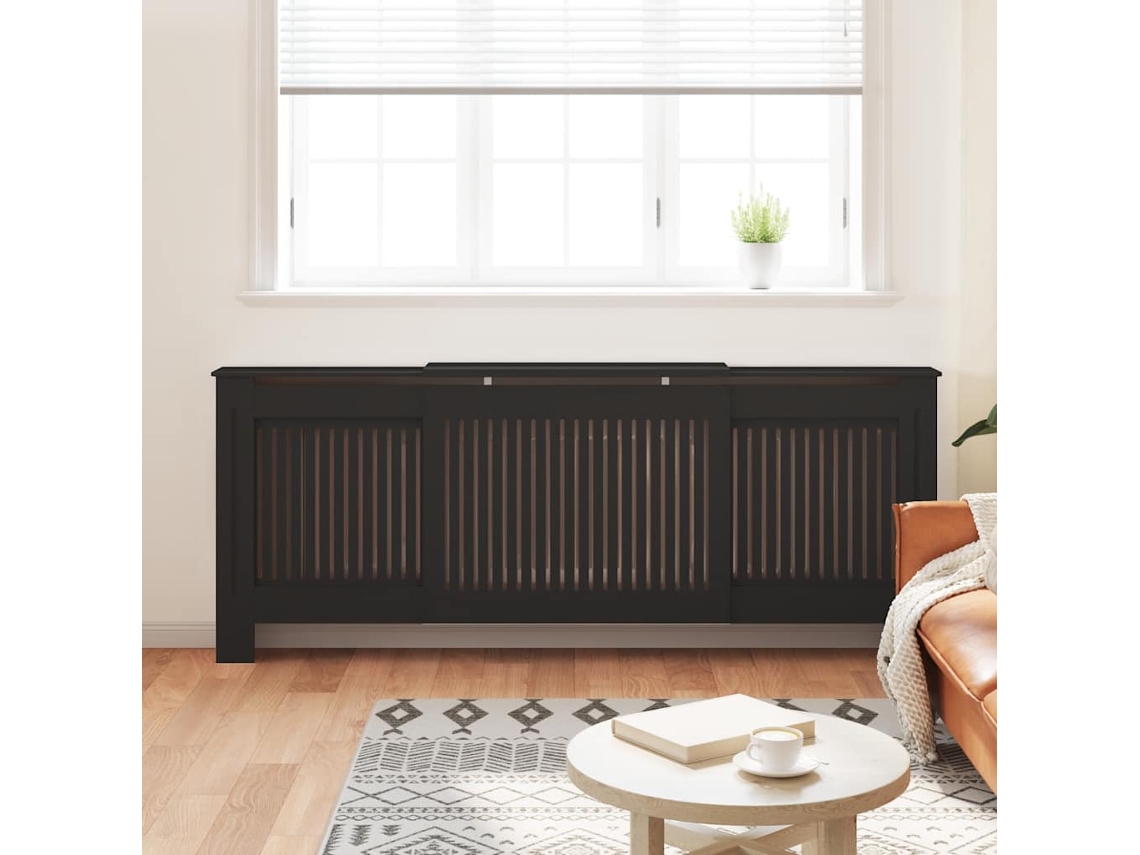 Cobertura De Radiador Mdf 205 Cm Preto Haochrymec