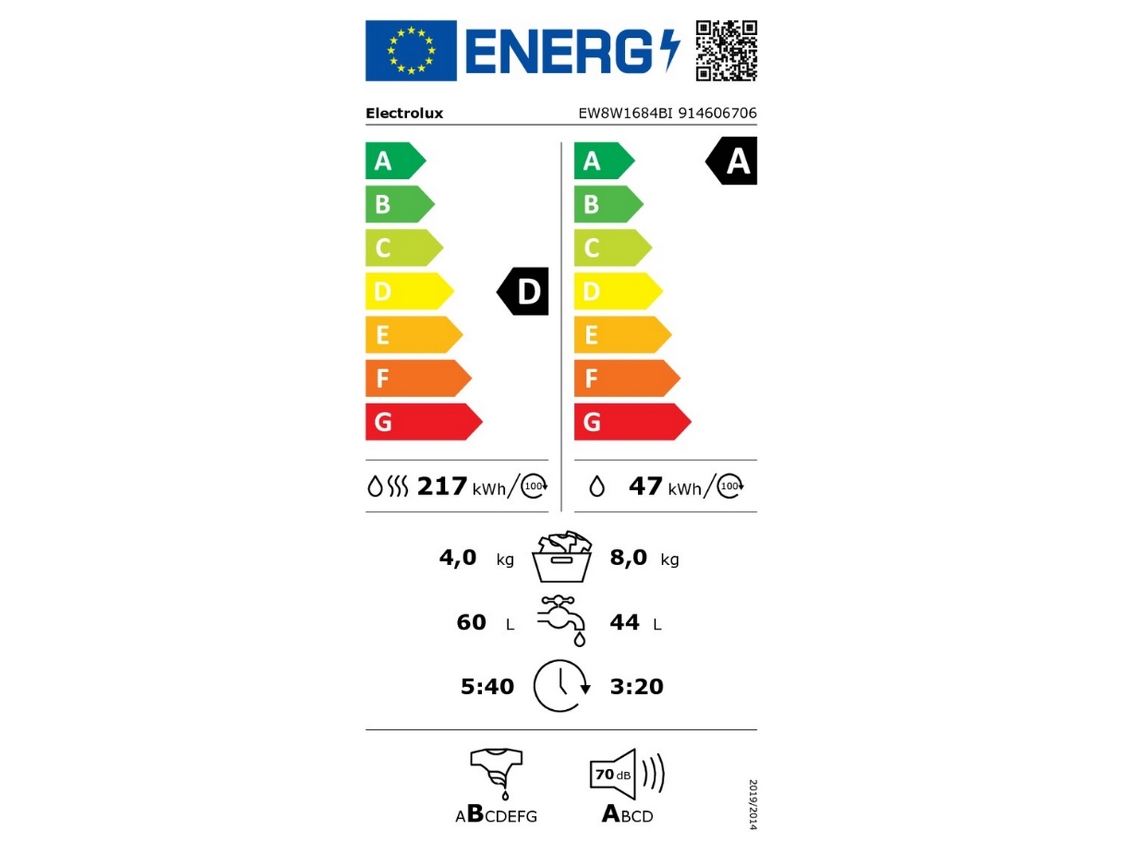 Lavadora e Secadora Integrada 8/4Kg 1600 Rpm Ew8W1684Bi ELECTROLUX