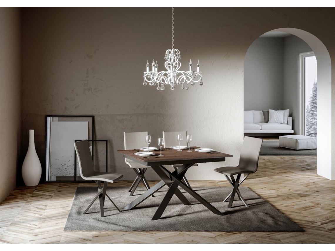 Mesa de Refeição ITAMOBY Ganty (90x120/180 - Painéis em Melamina - Nogueira)