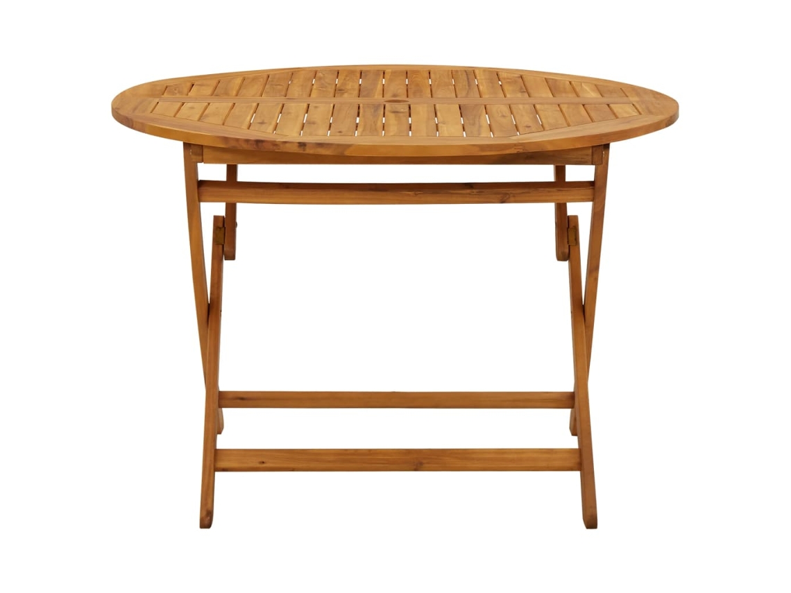 Mesa de Jardim Dobrável 110 Cm Madeira de Acácia Maciça NONAME