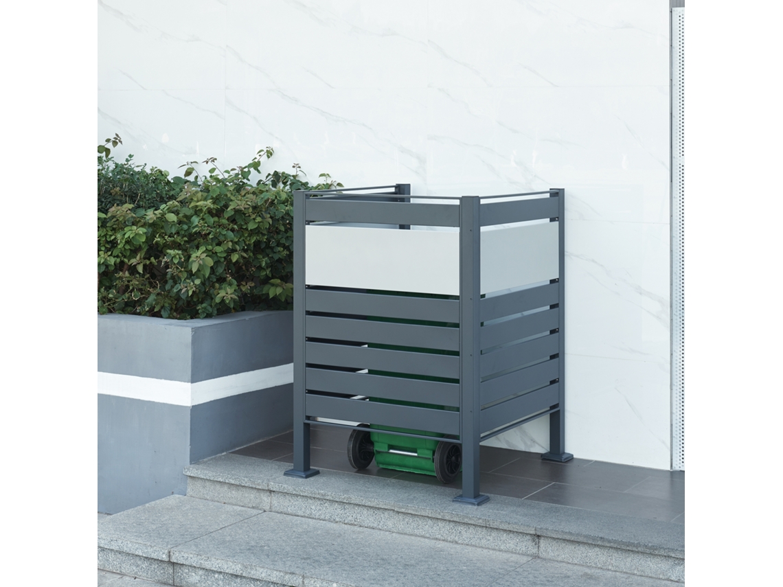 Vedação de Privacidade em Aço Uusikaupunki 120X91X91Cm Antracite/Prata EN.CASA