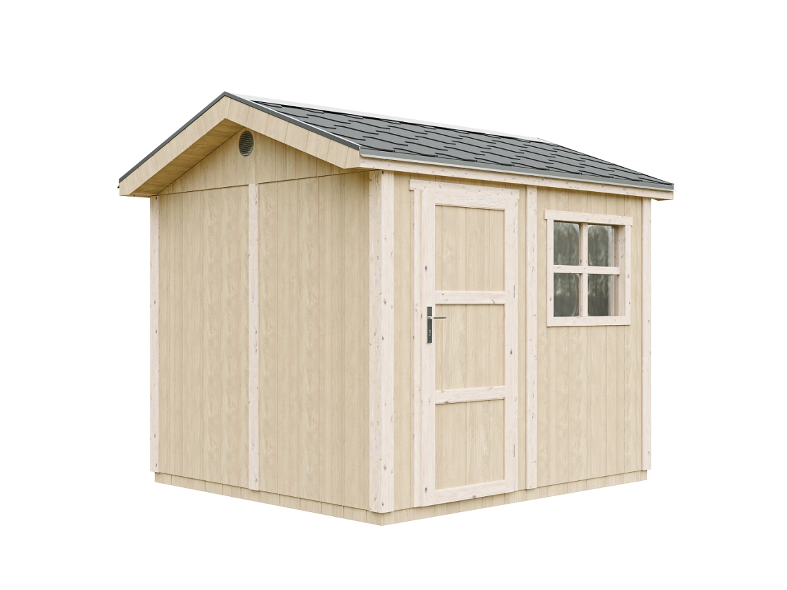 Casa De Jardim Qualidade Premium 5,9 M² A252x250x294 Cm Com Piso E Telhas Betuminosas Timbela M913 Cavern Steel