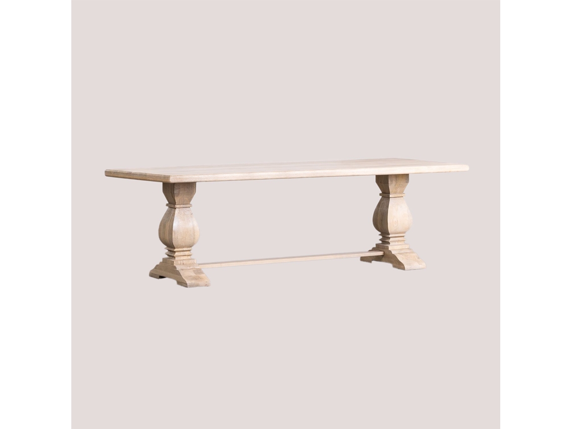 Mesa de Jantar Retangular em Madeira de Mango 220X100 Cm Sanzia Madeira de Manga Madeira de Manga Clara SKLUM