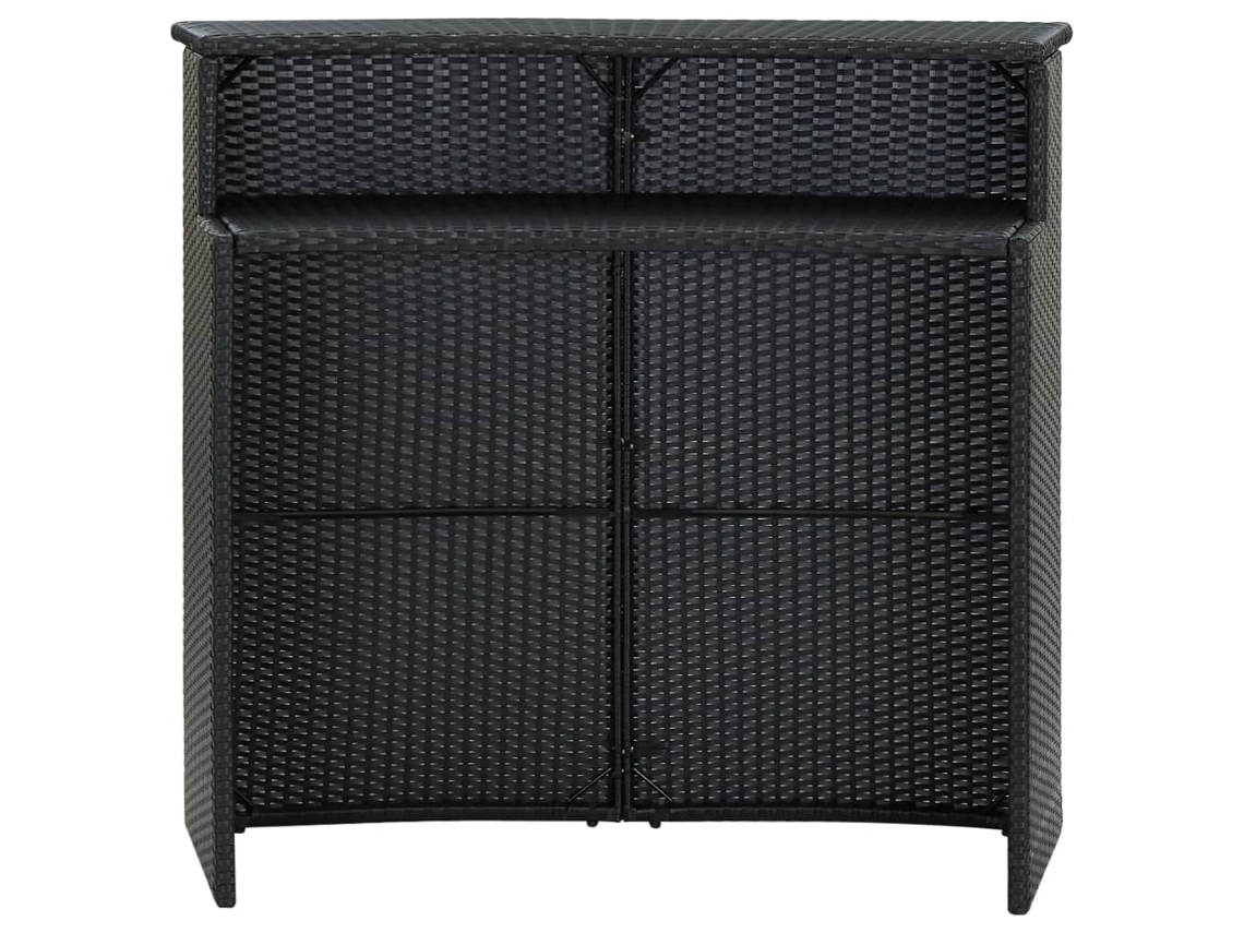 Mesa de bar VIDAXL Preto Rattan / Vime
