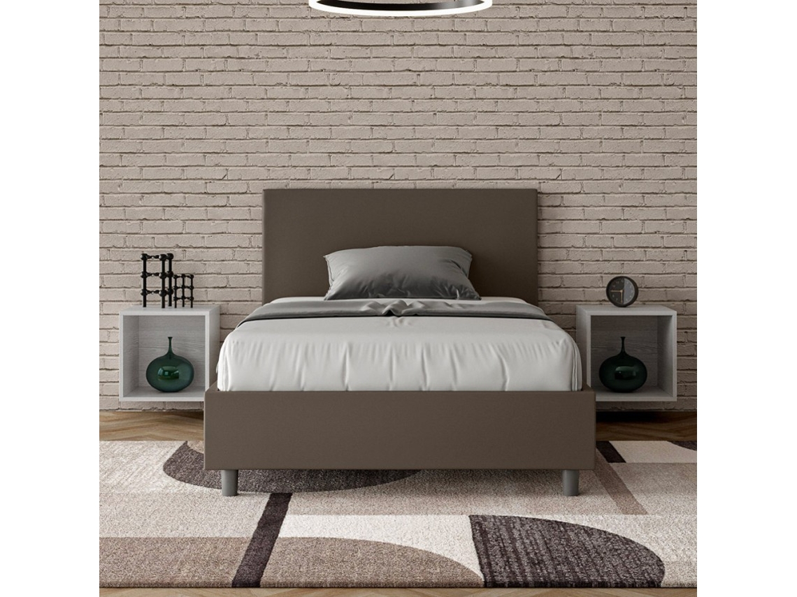 Cama francesa e meio contêiner 120x190 imitação de couro Adele P