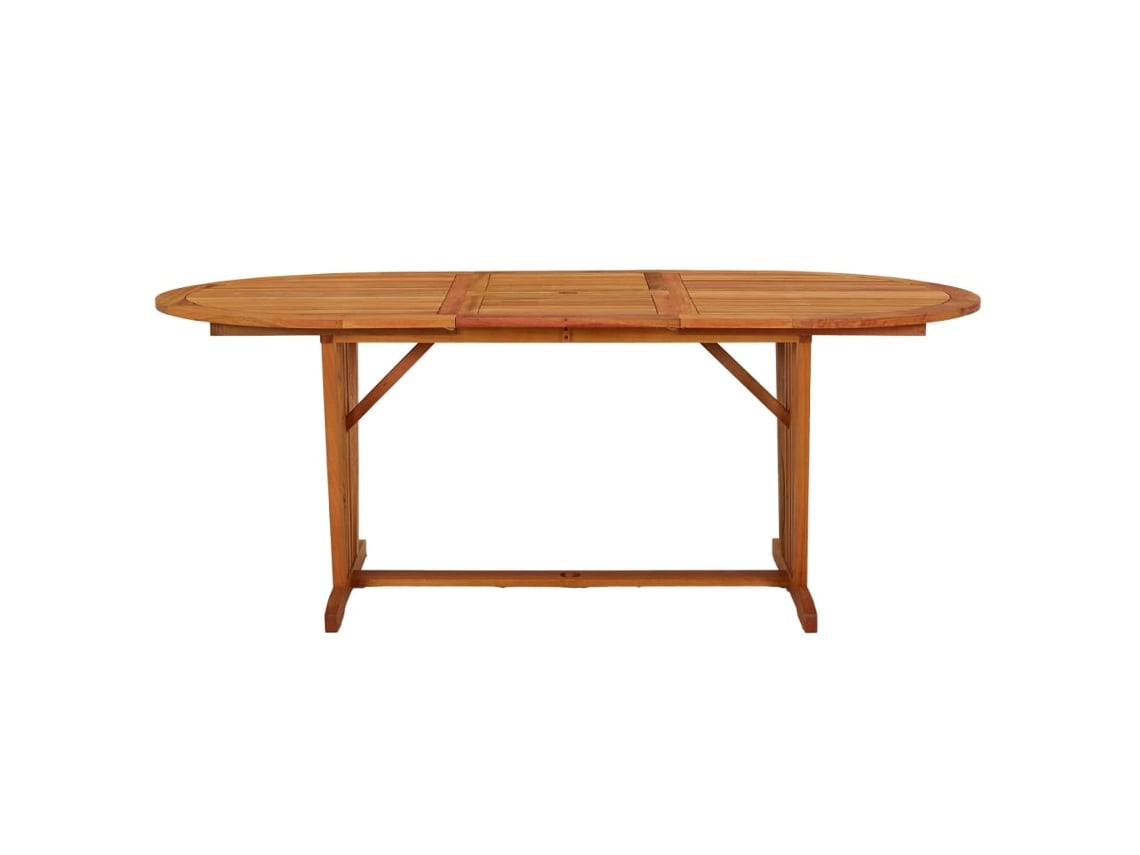 Mesa De Jardim Extensível 200x100x75 Cm Madeira De Eucalipto Maciça