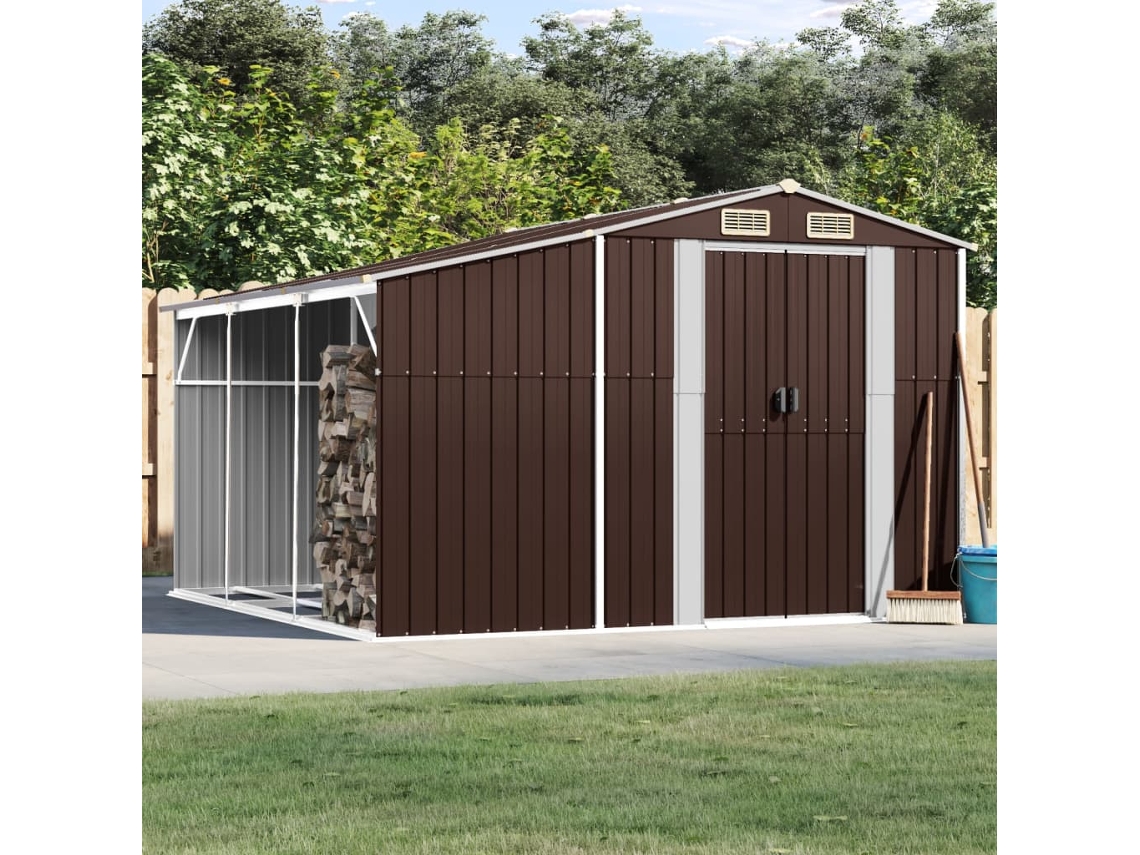 Abrigo VIDAXL Marrom Aço (277x279x179 cm)