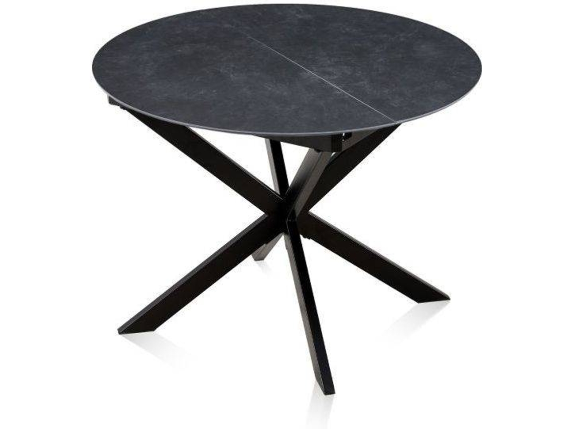 Mesa Redonda Extensível Onix Negro 140 X 75 X Cm DUEHOME