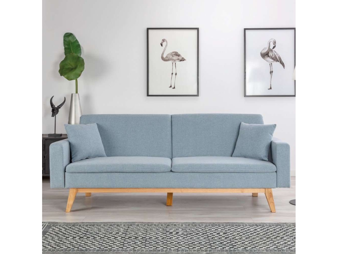 Sofá-Cama 3 Lugares NALUI Reine (206 x 74 x 83 cm - Azul)