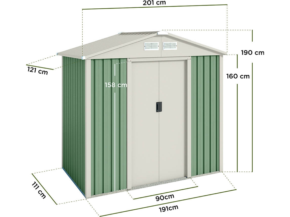 Abrigo de Metal HOGGAR Nybro (2,43m² - 201x121x176 cm)