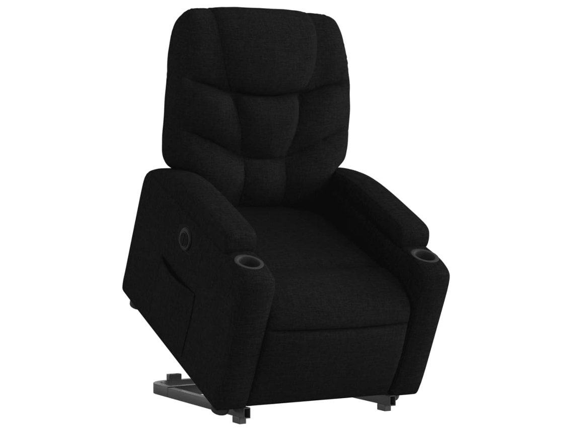 Poltrona reclinável elevatória elétrica tecido preto