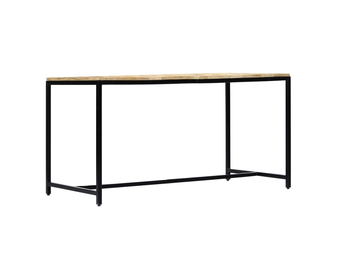 Mesa de Jantar 140X70X75 Cm Madeira de Mangueira Maciça Áspera NONAME