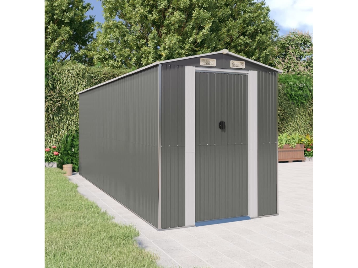 Abrigo VIDAXL Cinzento Aço (192x523x223 cm)