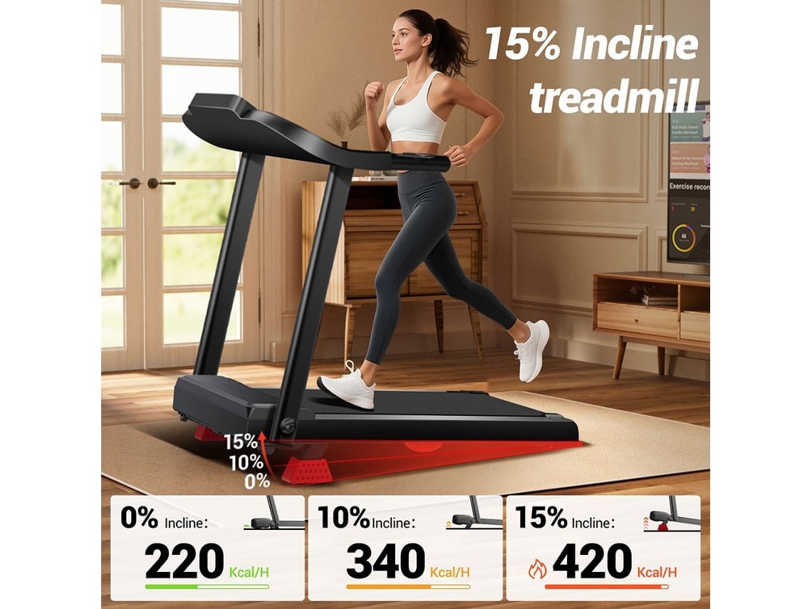 Passadeira De Correr Dobrável Robore P9 14km/h Motor Brushless 3.0hp Ultra Silencioso Com Sensor Cardíaco Carga 136kg Para Casa E Apartamento