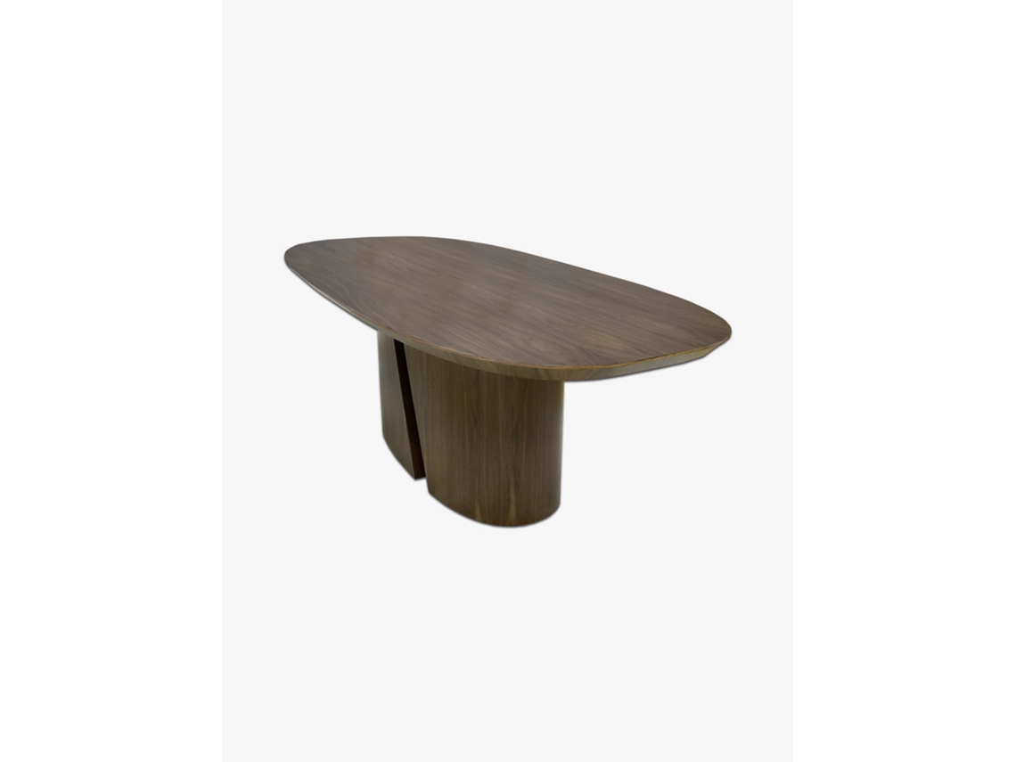 Mesa de jantar oval Etna Crispalmobile castanho escuro nogueira (220 x 110 cm)