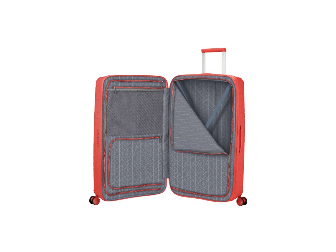 Mala De Viagem Grande American Tourister Fastforward 78cm 4 Rodas Expansível Coral 108l