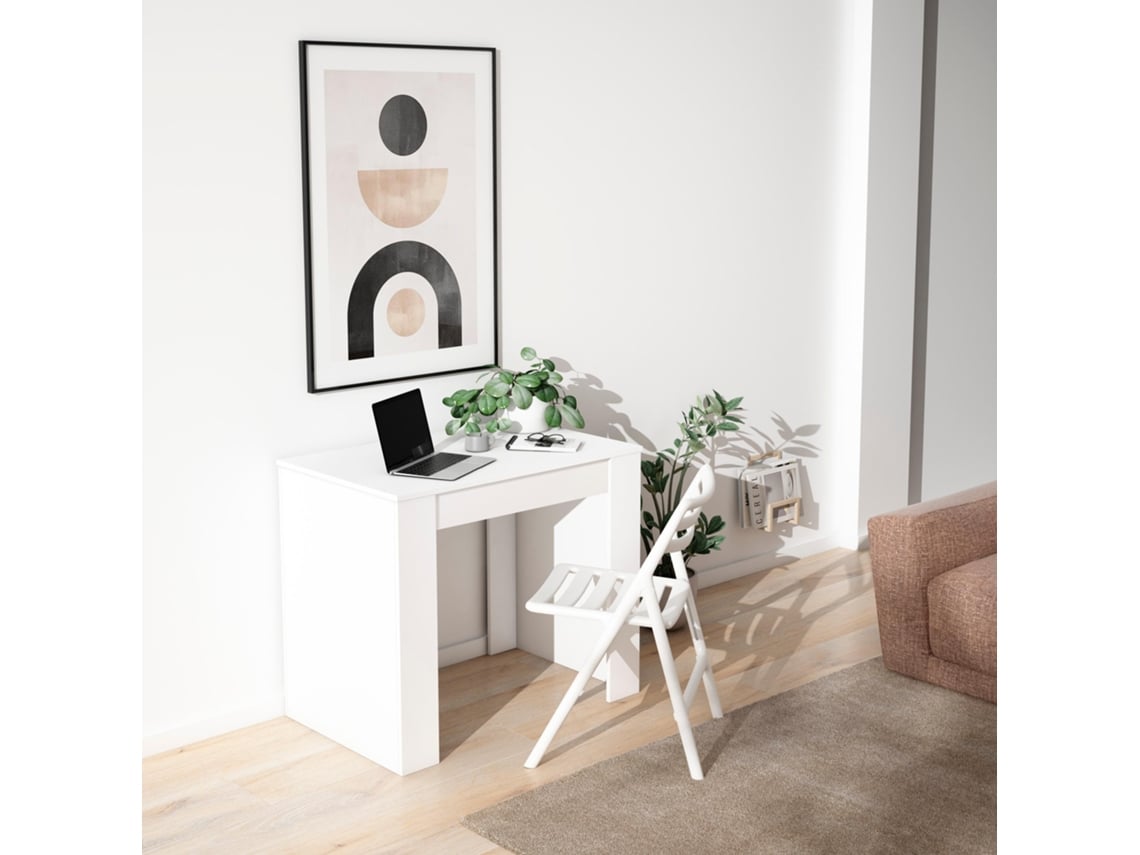 Mesa Consola Extensível SKRAUT HOME 140 para 6 pessoas Branco (58 x 90 x 77 cm)